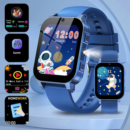 Kids Smart Watches With Camera Music Video Player Flashlight Pedometer Children's Smartwatch Game Digital Watch Boys Girls Gift