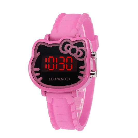 New Hello Kitty Cute Cartoon Electronic Watch Child Primary School Students Girls Waterproof Kids Watches Women Gifts
