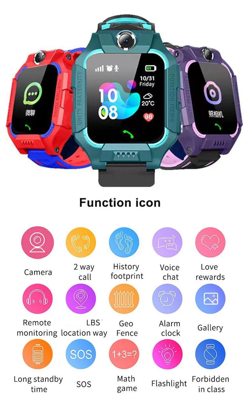 Interactive Kids Smart Watch – SIM Card, Phone Calls, Camera, Voice Requests &amp; Touch Screen