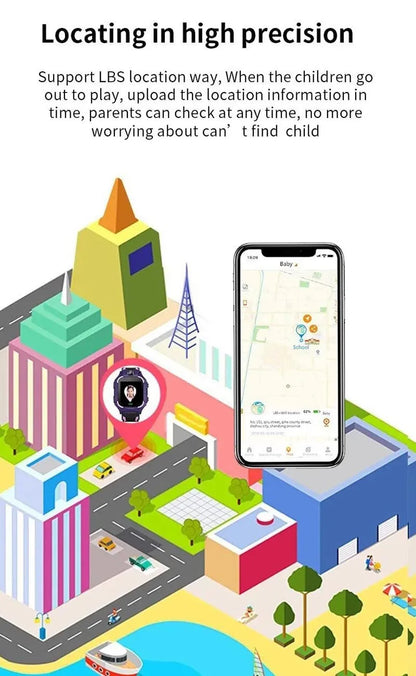 Kids smart watch, SIM card, kids smart watch, phone call, camera, voice requests, photo, boy, girl, gift, document, screen, Q19