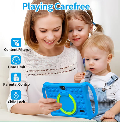 Kids Tablet 7.0 Inch  Android 12 Quad Core 4GB RAM+64GB ROM 4500mAh Dual Camera WiFi Parental Control
