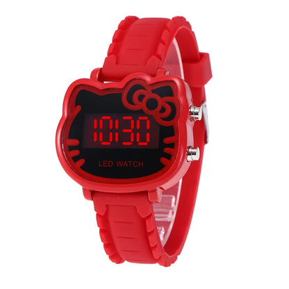 New Hello Kitty Cute Cartoon Electronic Watch Child Primary School Students Girls Waterproof Kids Watches Women Gifts