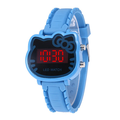New Hello Kitty Cute Cartoon Electronic Watch Child Primary School Students Girls Waterproof Kids Watches Women Gifts