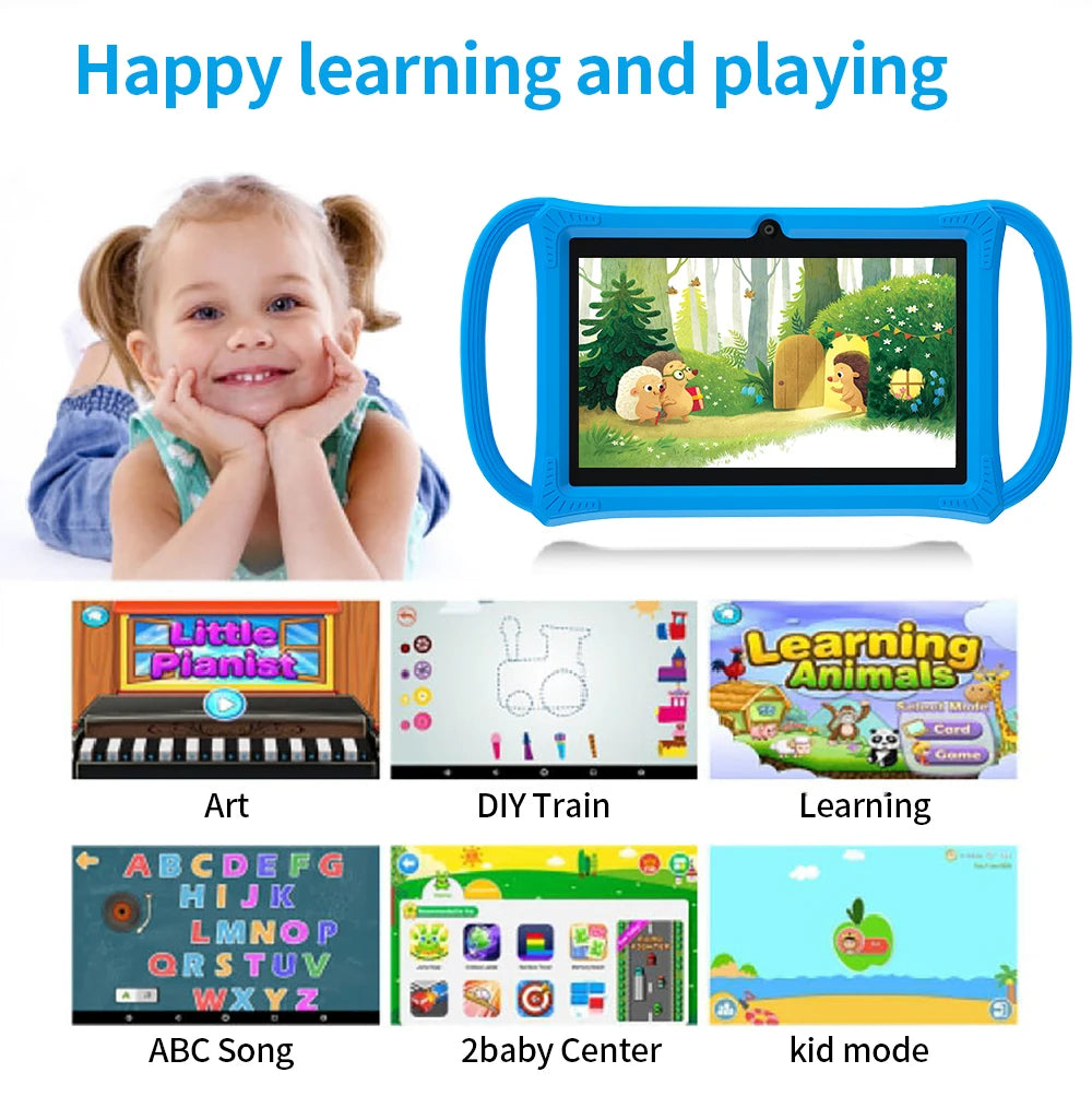 Smart Learning Tablet for Kids – 7” Android 12, 4GB+64GB, Dual Camera & Parental Control