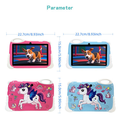 Kids Tablet 7 Inch with 2GB RAM+32GB ROM, 3000mAh, Dual Camera, with Parent Control & Kids Education，children's gifts