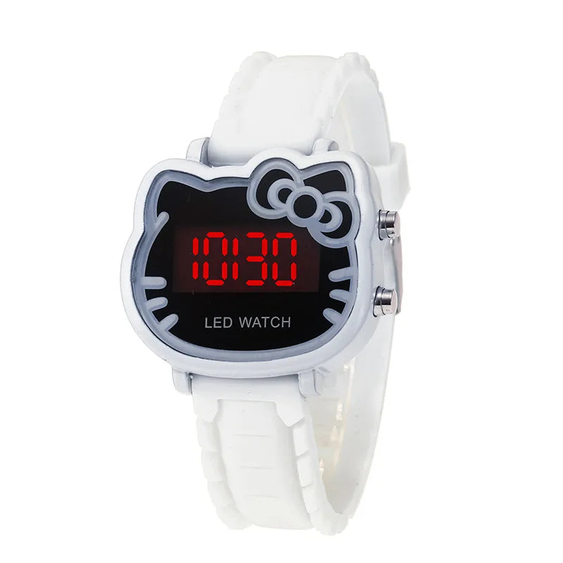 New Hello Kitty Cute Cartoon Electronic Watch Child Primary School Students Girls Waterproof Kids Watches Women Gifts
