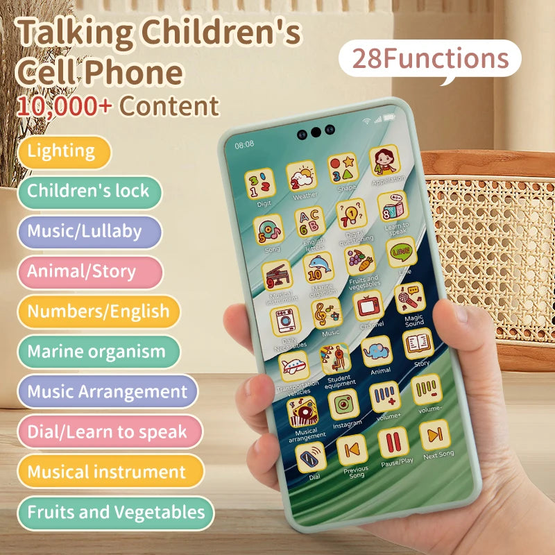 Children Toys Cell Phone Baby Early Education Story Mobile Phone Toys Study English Toys Corpuscle Audio Book Music Toys Gifts