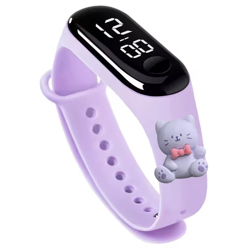 LED Digital Kids Watch – Waterproof Sports Design with Dinosaur & Unicorn