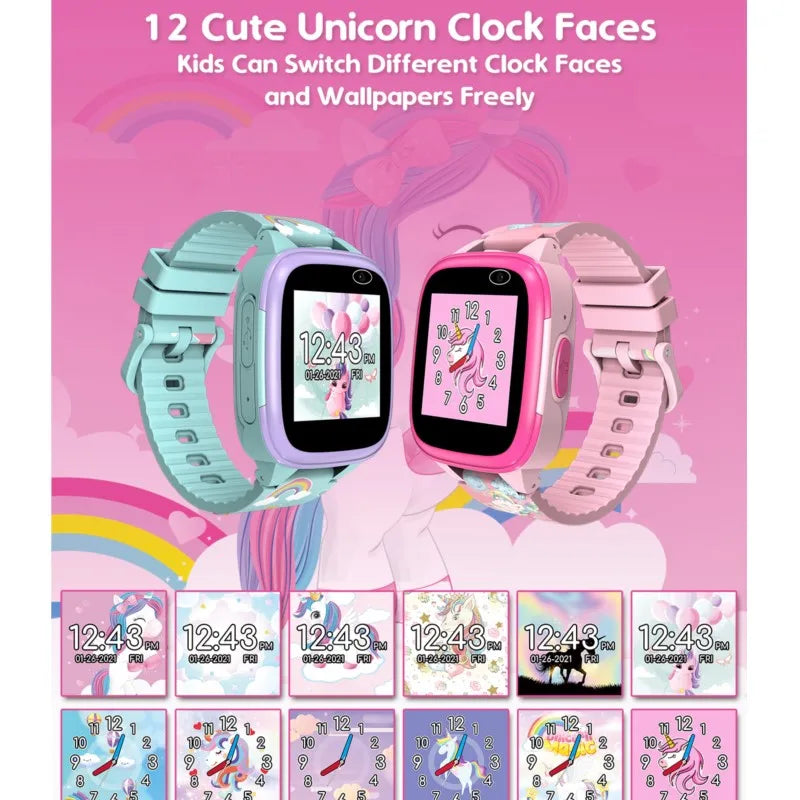 Kids Smartwatch with IPS Touch Screen – Dual Cameras, Games, Music, Video & Pedometer