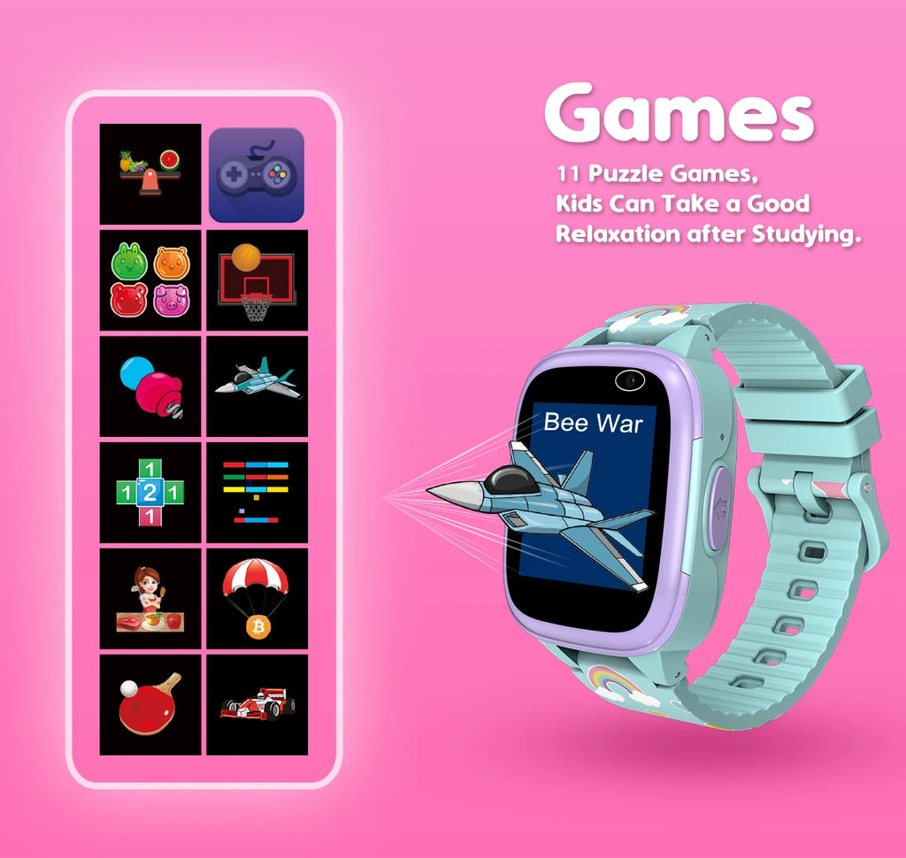 Kids Smartwatch with IPS Touch Screen – Dual Cameras, Games, Music, Video & Pedometer