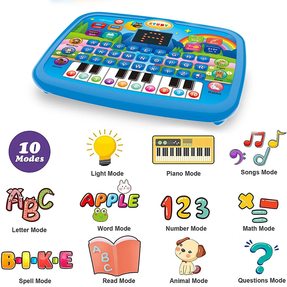 Kids Smart Learning Tablet – Educational Toy with Music, Math & Keyboard Features