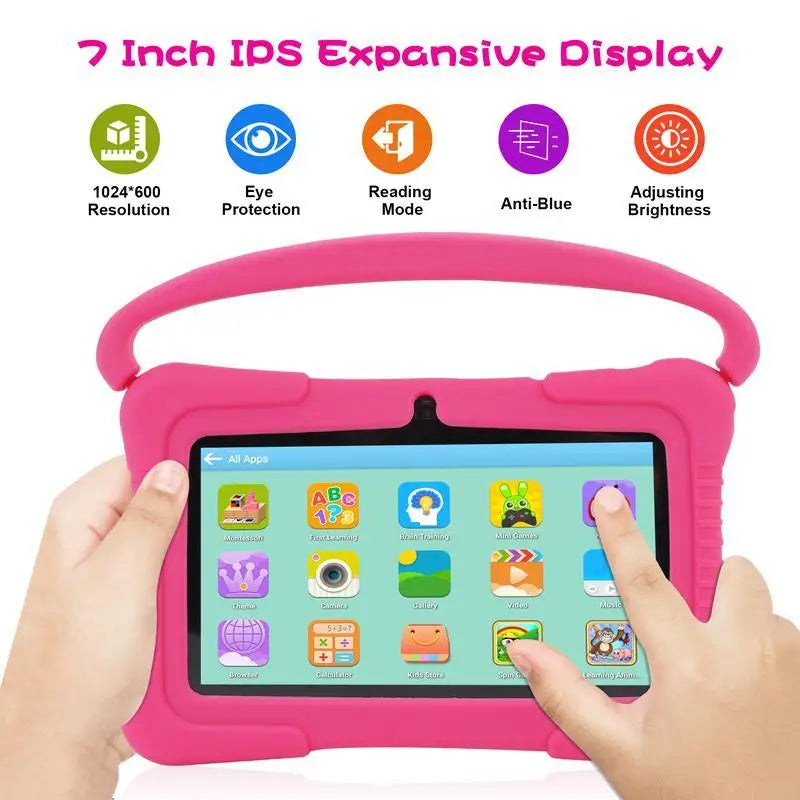 Kids Tablet 7 inch Android Tablet for Kids 64GB, Toddler Tablets with Shockproof Case, Parent Control, Bluetooth, WiFi,