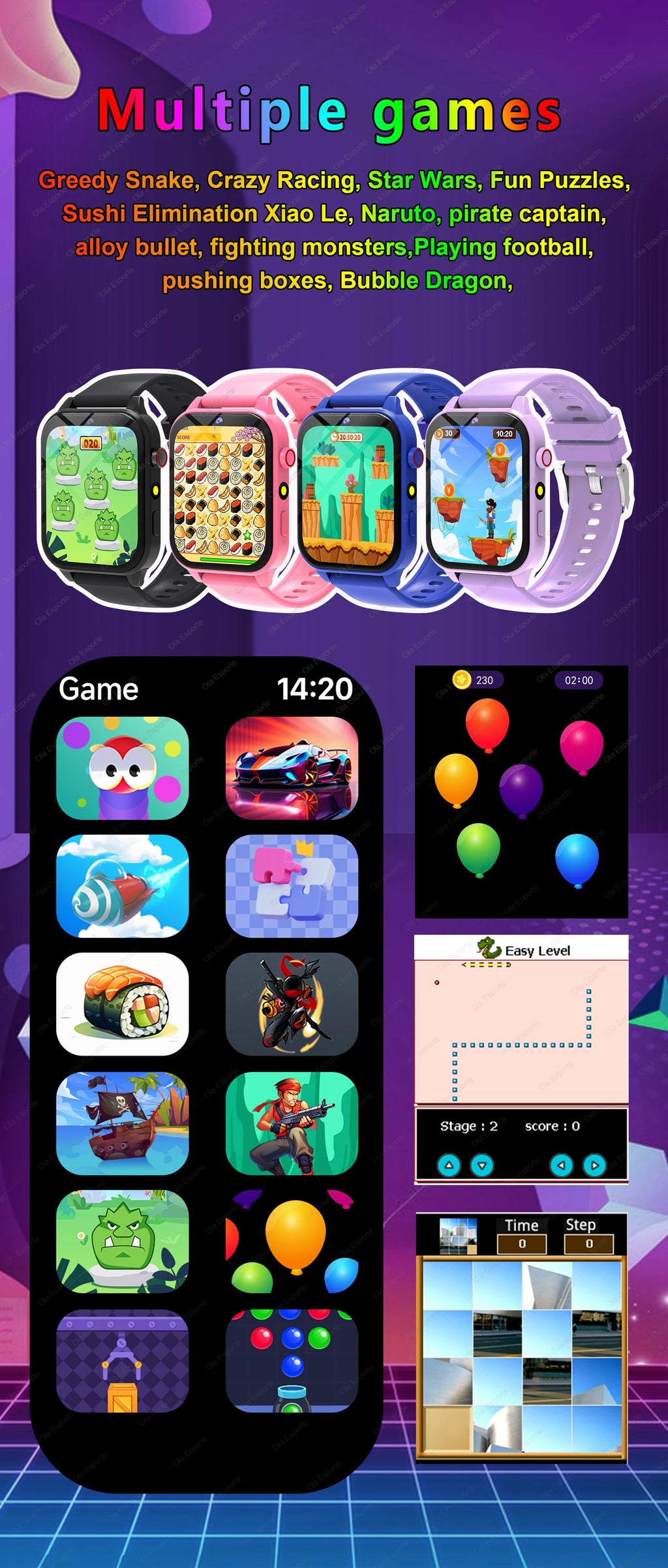 Kids Digital Smart Watch – 18 Games, Pedometer, Sleep Tracker, Calculator & Stopwatch