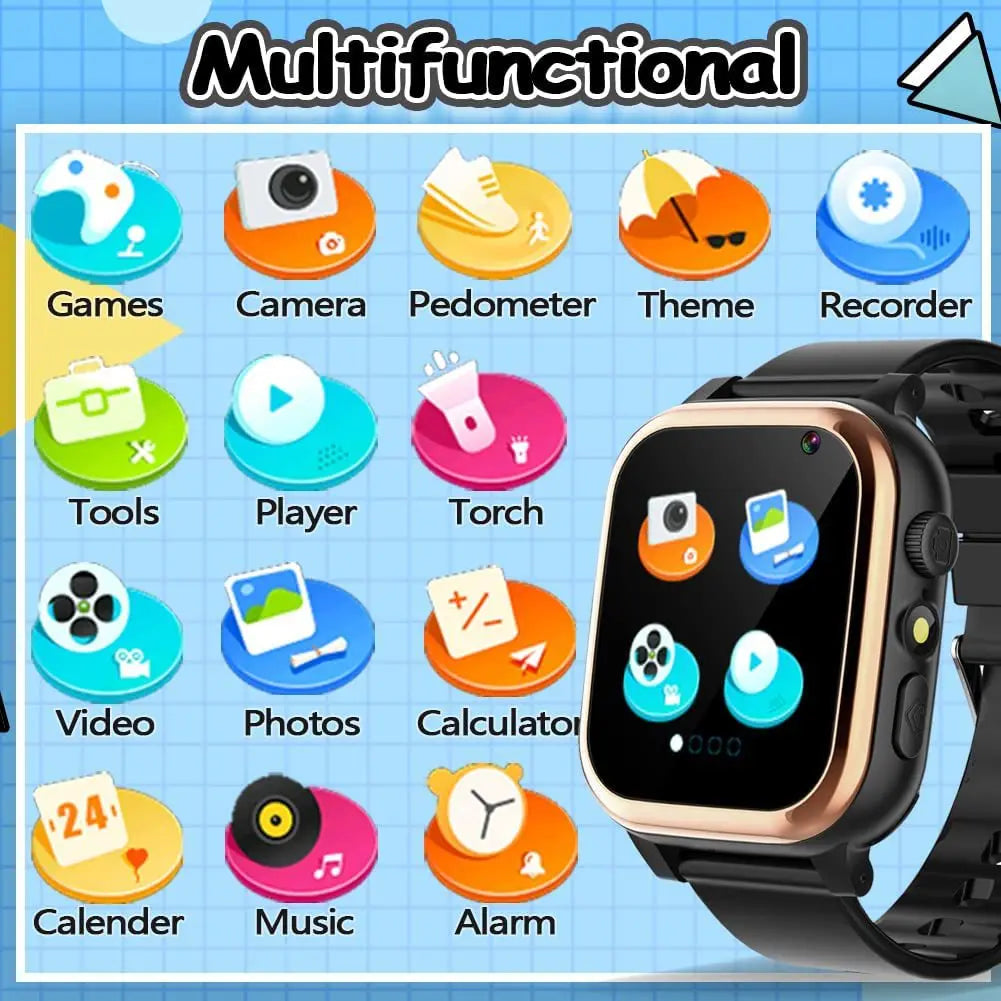 Interactive Kids Smart Watch – 16 Puzzle Games, Music, Camera, Pedometer & Calculator