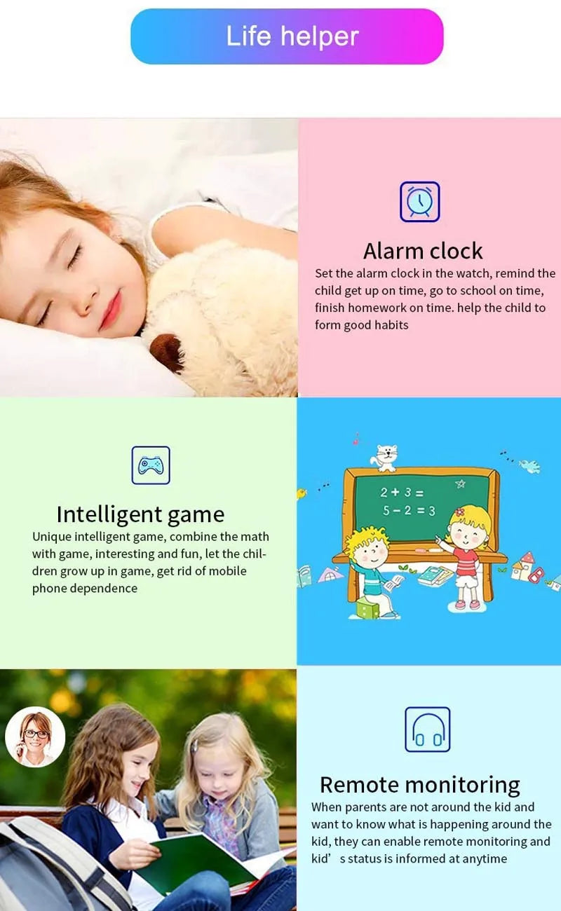 Interactive Kids Smart Watch – SIM Card, Phone Calls, Camera, Voice Requests &amp; Touch Screen