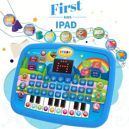 Kids’ Education LED Tablet Toy, Age 3+ Literacy Math Music Learning, Doubles as Electronic Keyboard, Birthday Christmas Gift