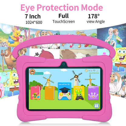 Kids Tablet 7 inch Android Tablet for Kids 64GB, Toddler Tablets with Shockproof Case, Parent Control, Bluetooth, WiFi,