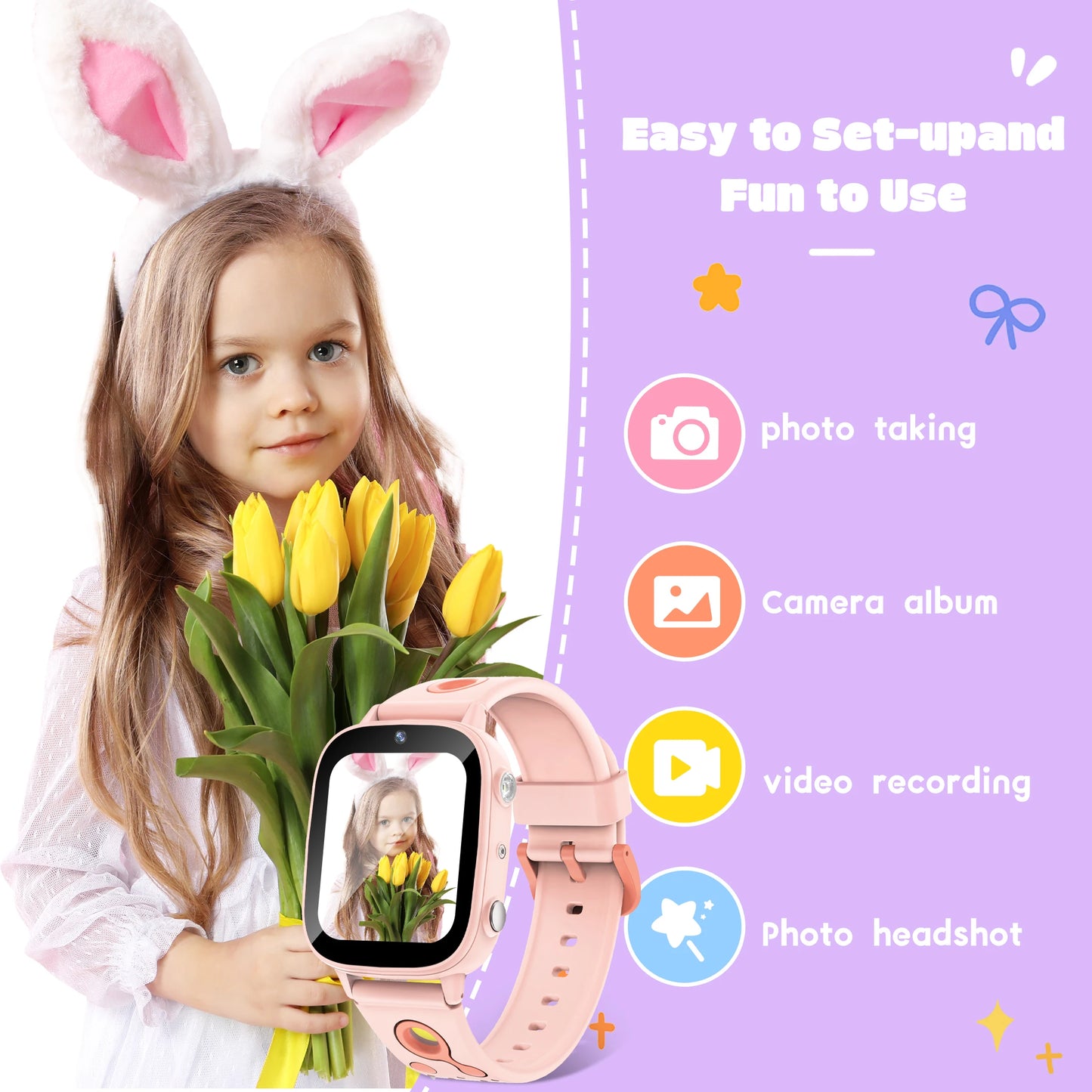 2025 New Kids Toy Game Watch HD Touch Screen Camera 26 Games Sleep Monitoring Alarm Clock Calculator Birthday Gift Boy Girl
