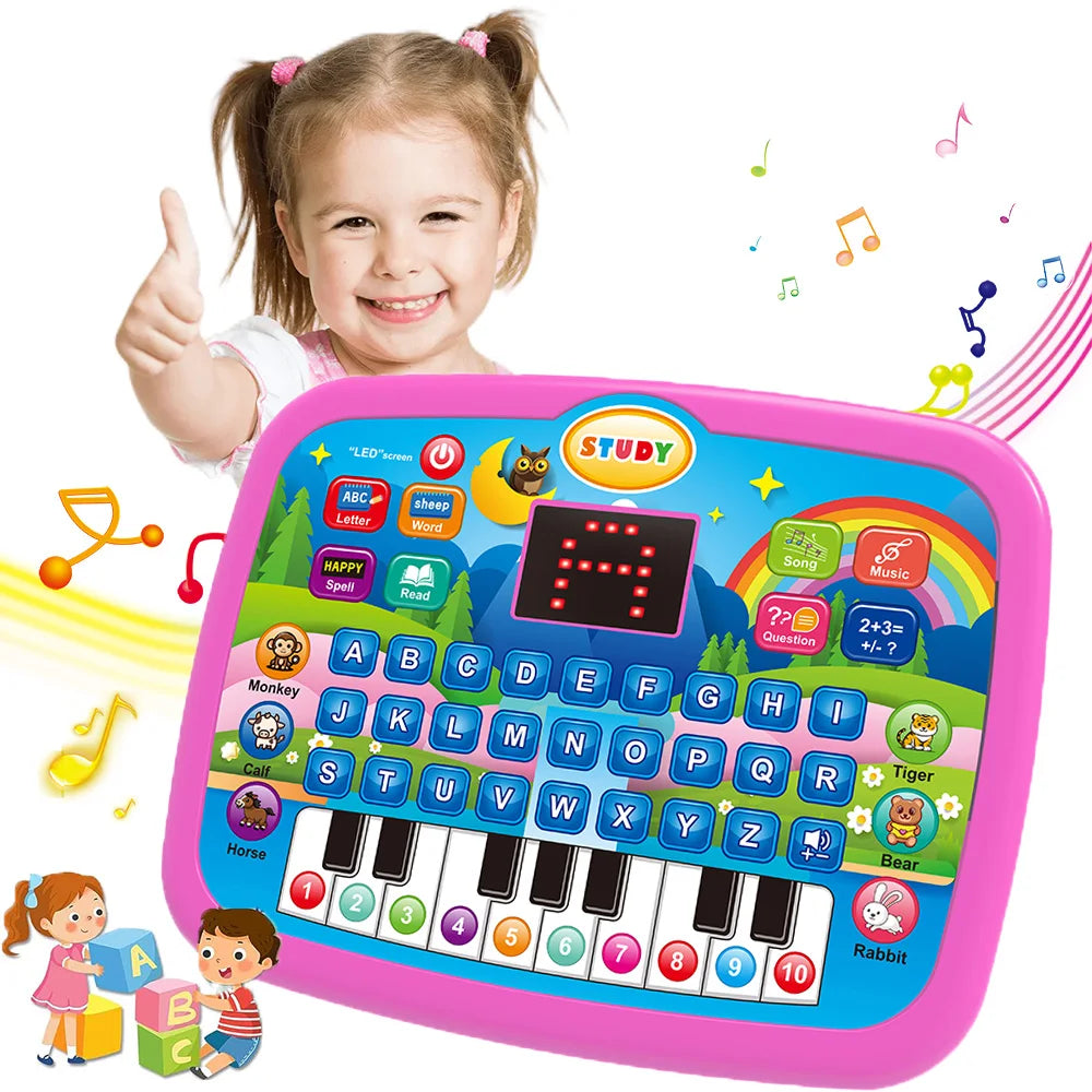 Kids Smart Learning Tablet – Educational Toy with Music, Math & Keyboard Features