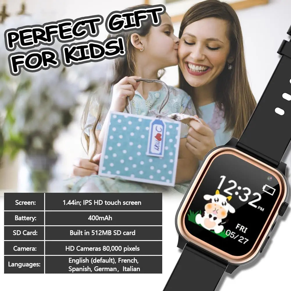 Interactive Kids Smart Watch – 16 Puzzle Games, Music, Camera, Pedometer & Calculator