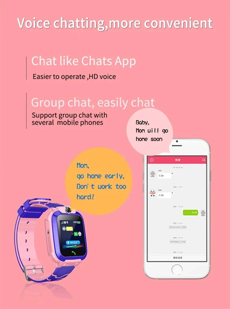 Kids Smart Watch – SOS, GPS Location, SIM Card Call, Camera & Waterproof | iOS & Android