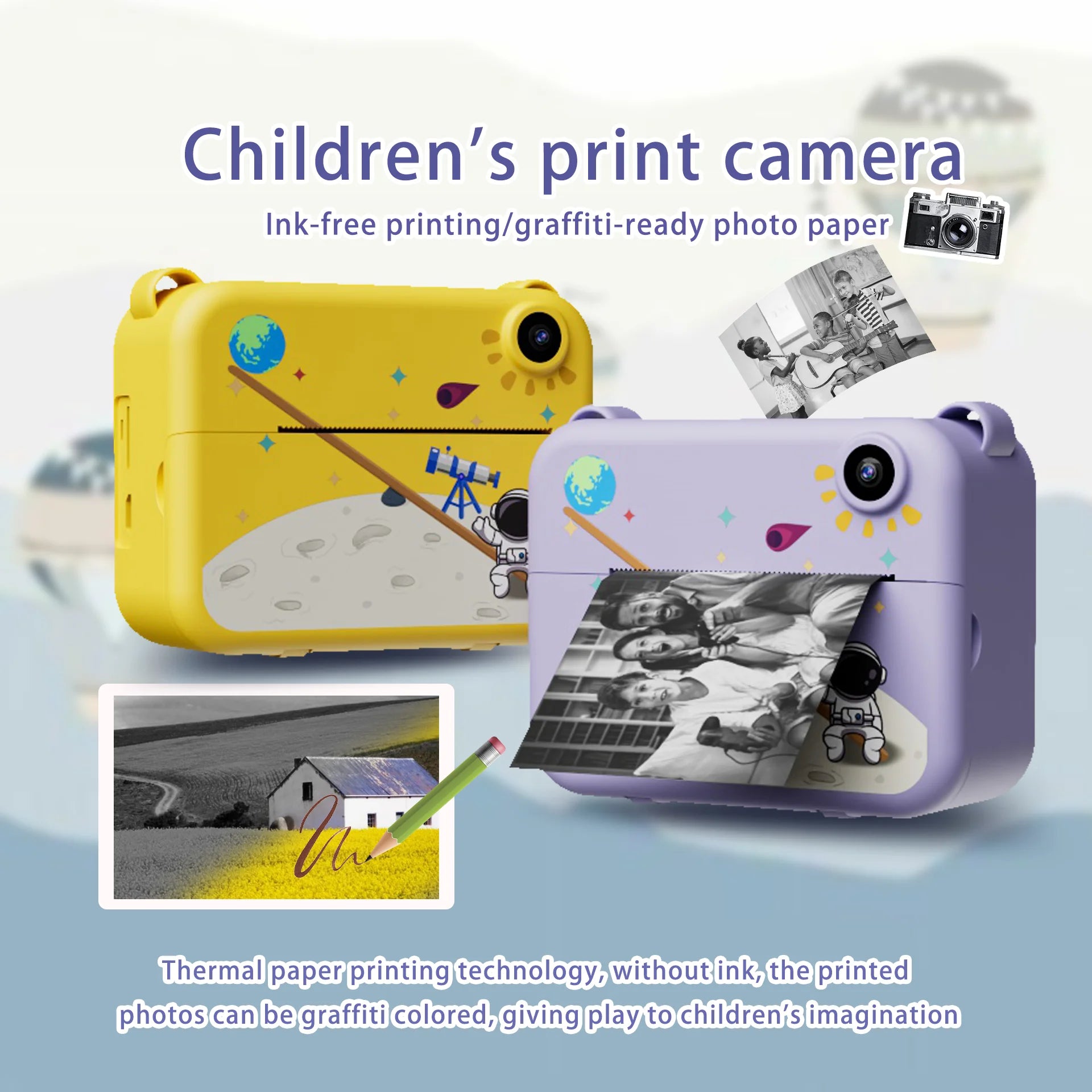 Interactive Instant Camera for Kids – Portable, Photo Printing, 3 Modes & High Quality