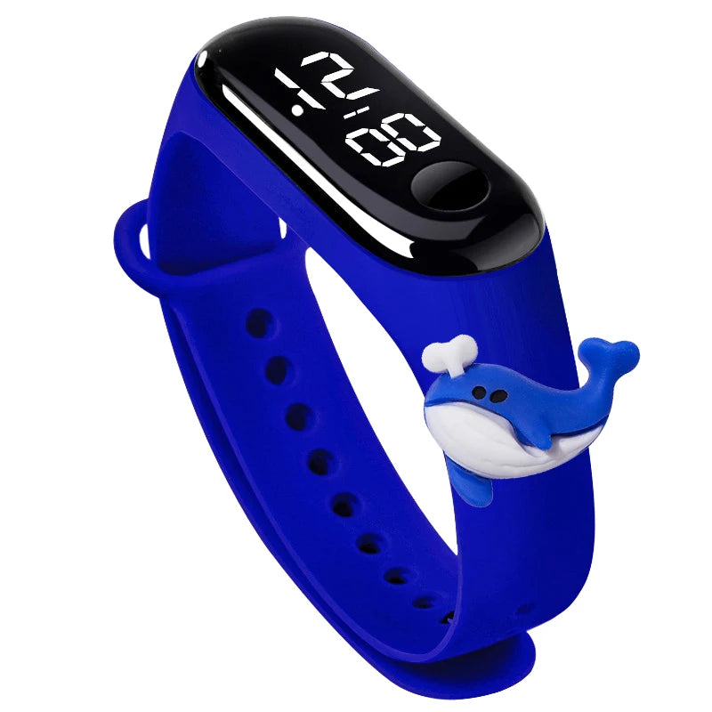 LED Digital Kids Watch – Waterproof Sports Design with Dinosaur & Unicorn