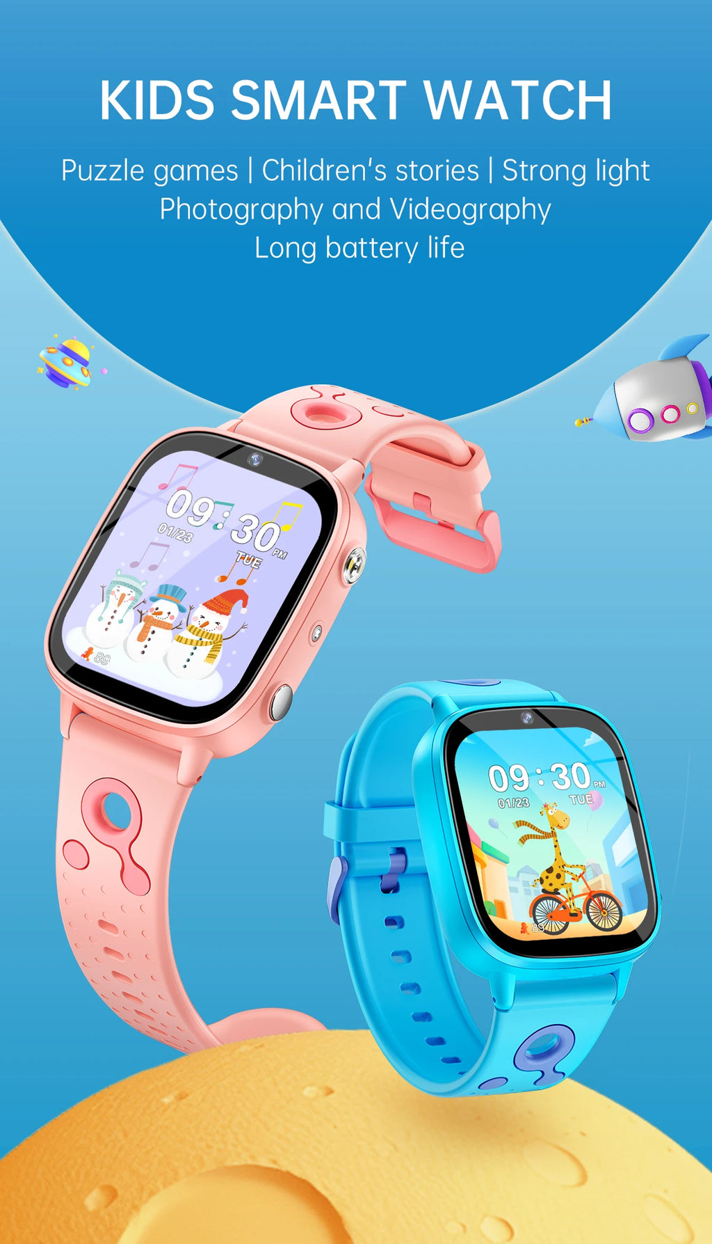 Educational Kids Smart Watch – HD Touch Screen, Games, Camera &amp; Sleep Tracker