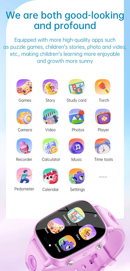 2025 New Kids Toy Game Watch HD Touch Screen Camera 26 Games Sleep Monitoring Alarm Clock Calculator Birthday Gift Boy Girl