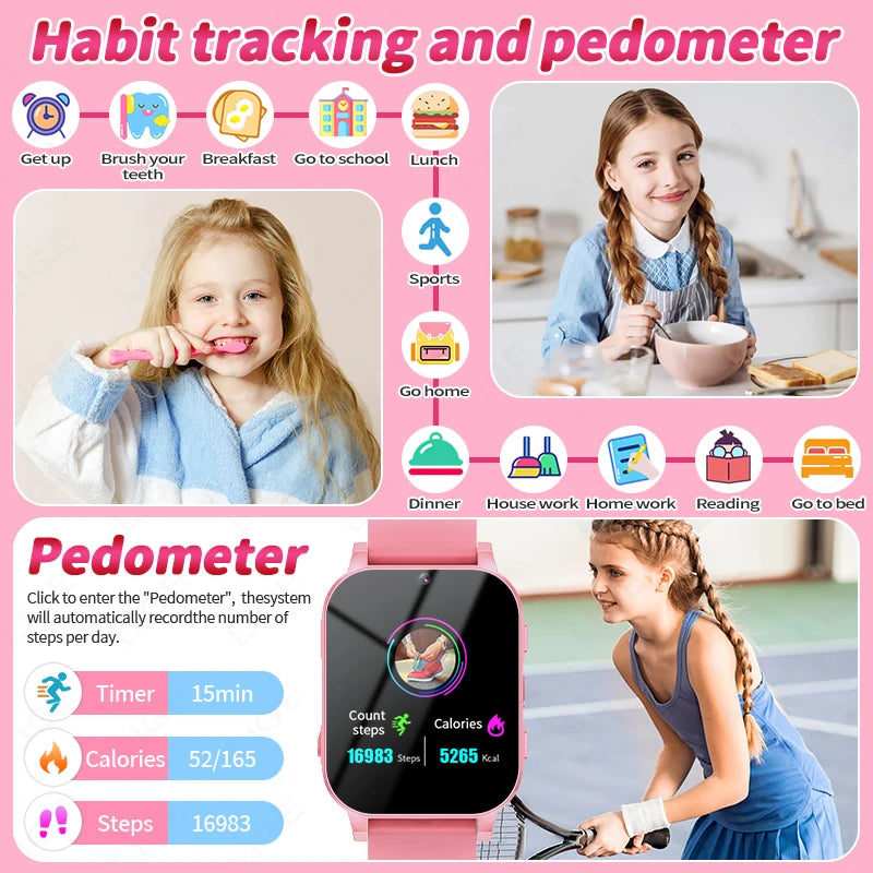 Kids Digital Smartwatch – Camera, Music & Video Player, Flashlight, Pedometer & Games