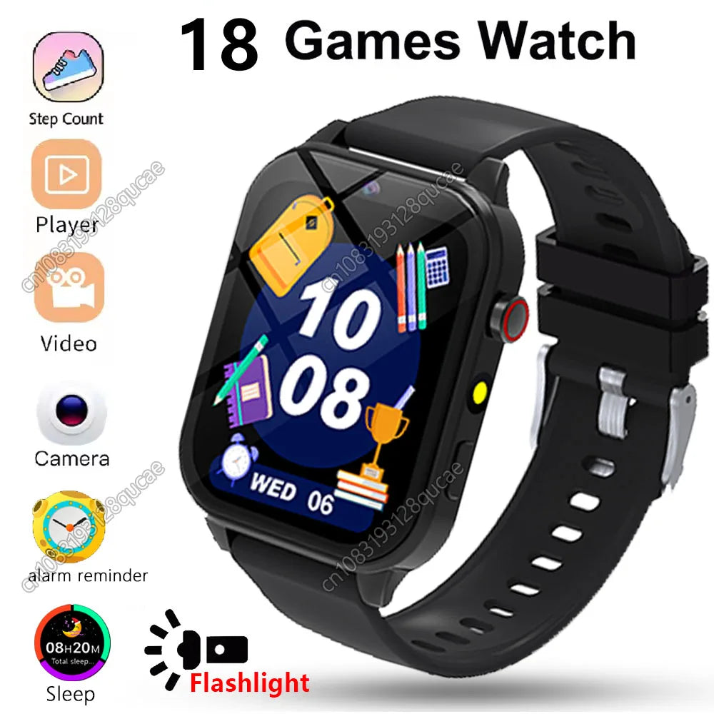 Children's Wristwatch 18 Games Kids Smart Watch Pedometer Tracker Time Display Sleep Calculator Stopwatch Flashlight Smartwatch