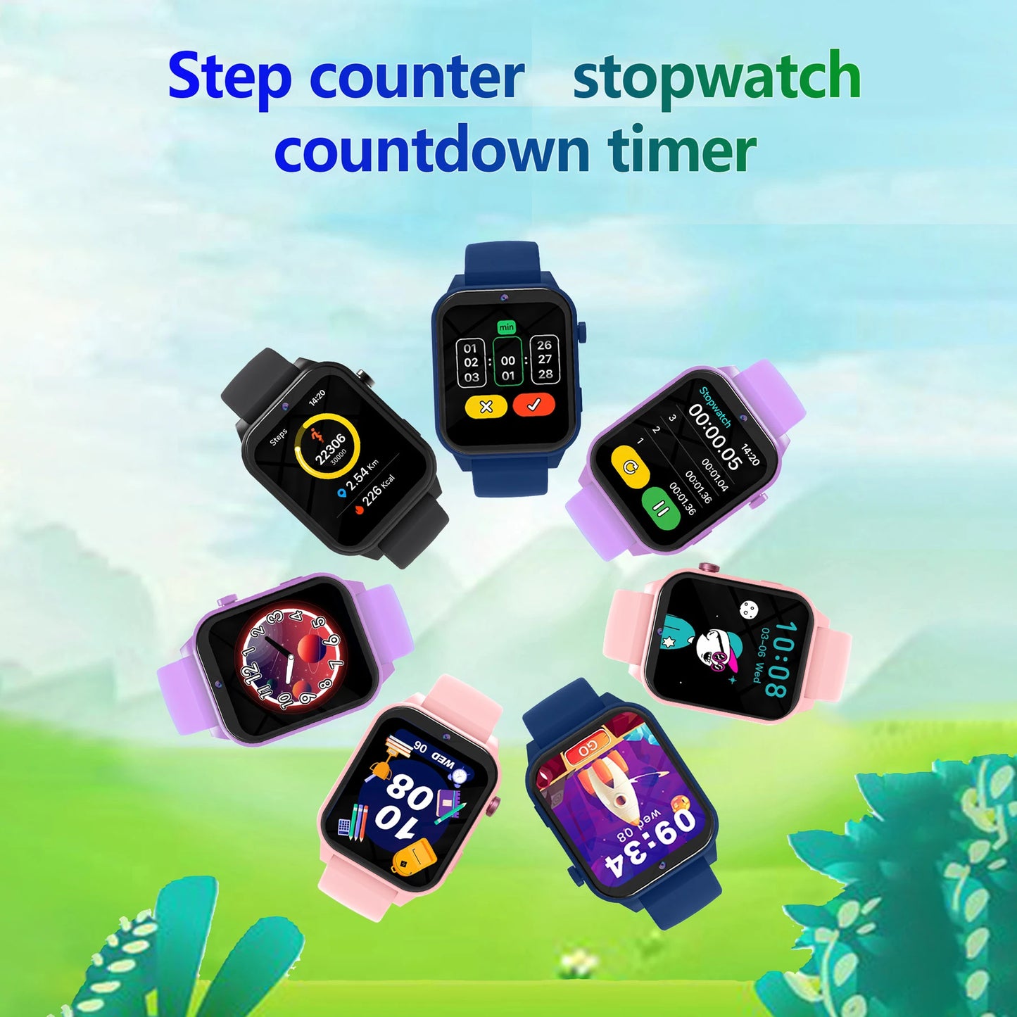Kids Students Smart Watch Sleep Monitor Touch Screen 18 Games Flashlight Alarm Outdoor Sports Digital Watches For Boy Girls Gift