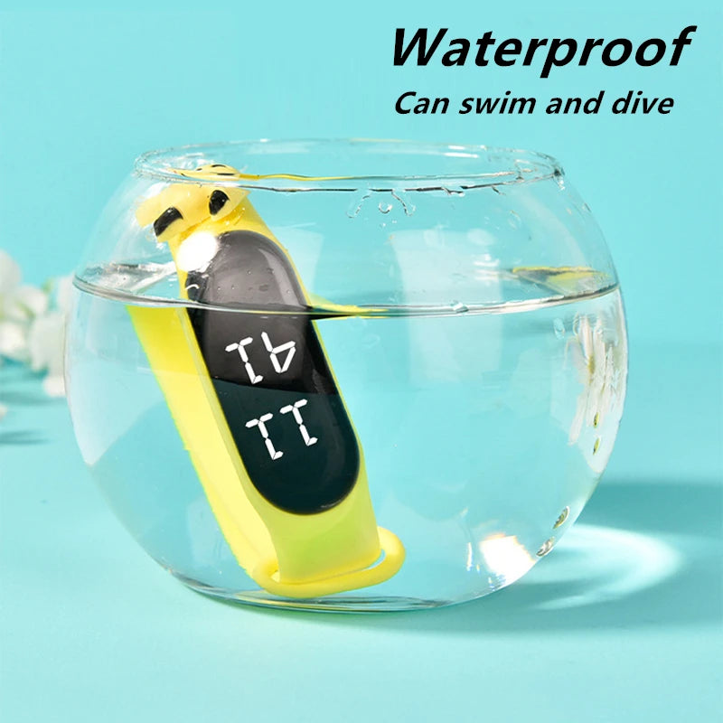 LED Digital Kids Watch – Waterproof Sports Design with Dinosaur & Unicorn