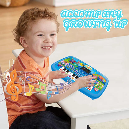 Kids’ Education LED Tablet Toy, Age 3+ Literacy Math Music Learning, Doubles as Electronic Keyboard, Birthday Christmas Gift