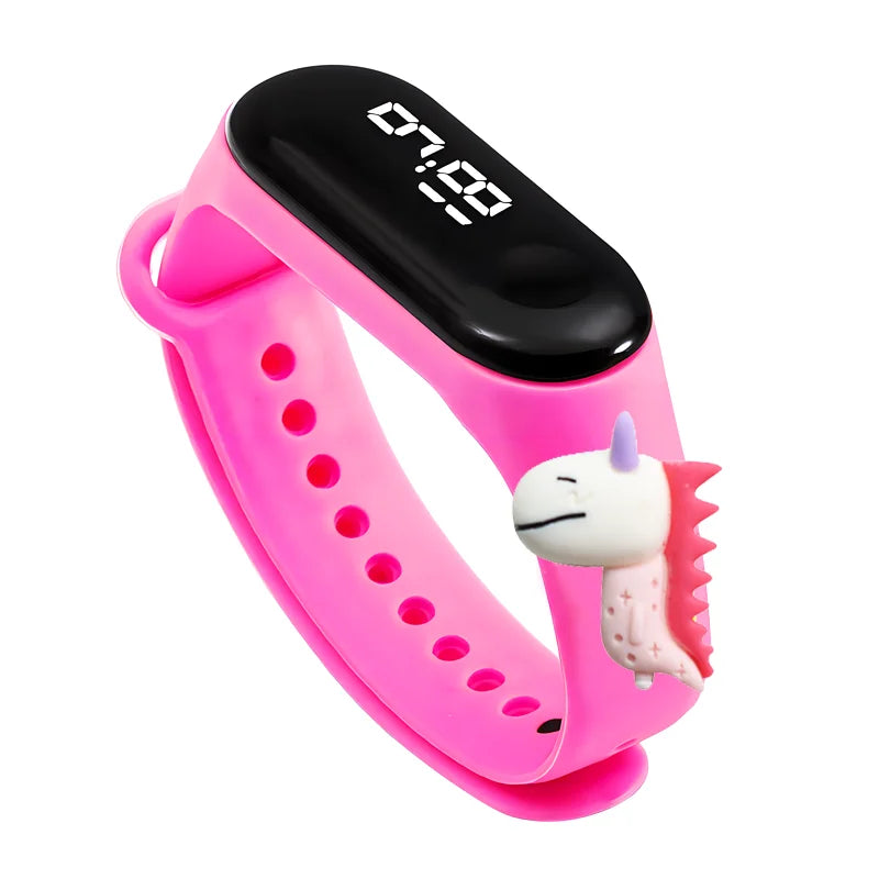Waterproof Sports Watch for Kids Cartoon Dinosaur Unicorn Toys Children Led Digital Electronic Watch for Boys Girls Bracelet