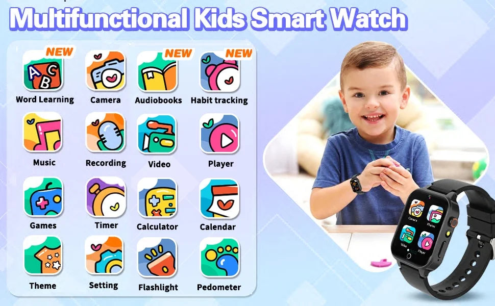 Kids Smart Watches For Girls Boys With 26 Games Touch Screen  Camera Pedometer Video MP3 Alarm Kids Digital Watch Birthday Gift