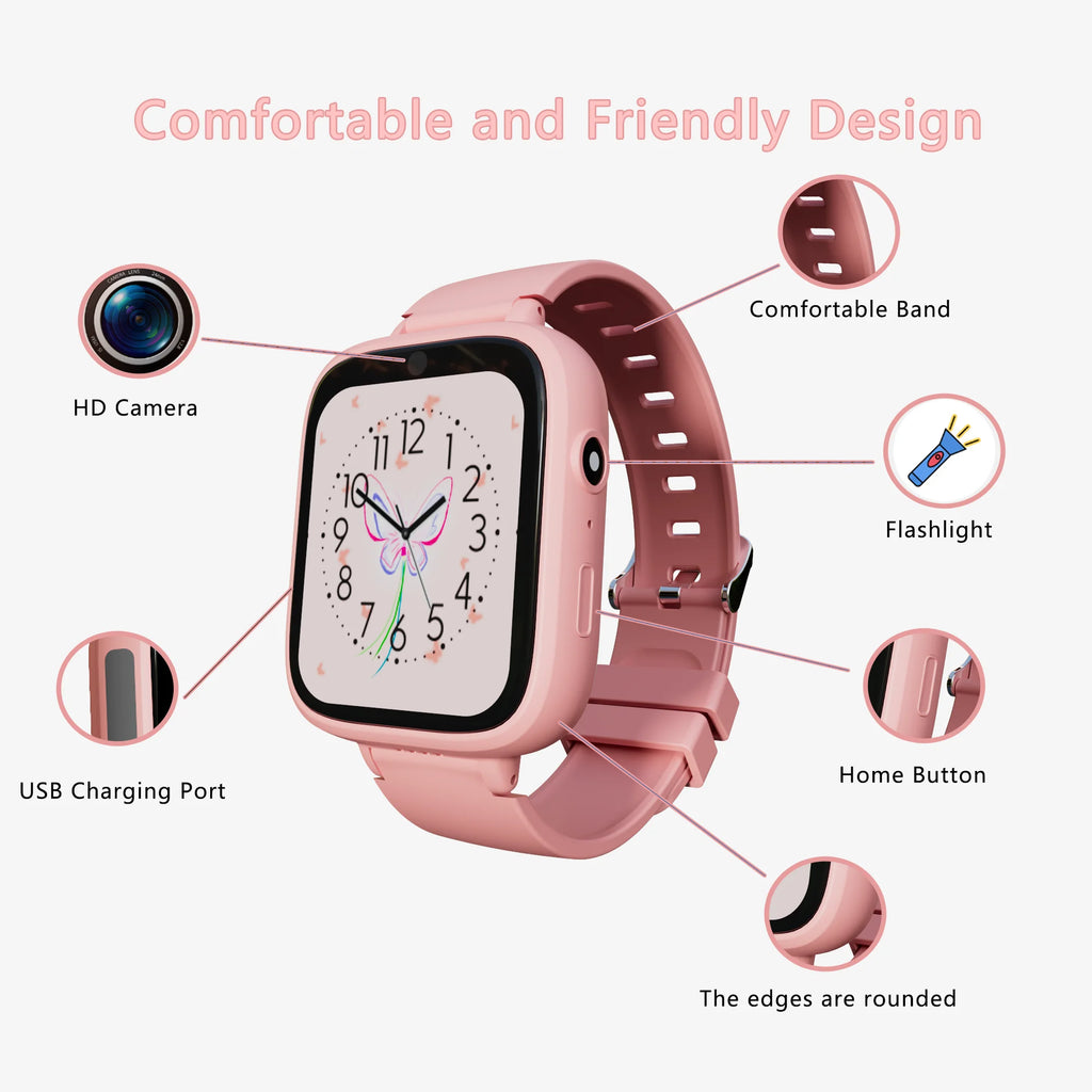 Fun Kids Smart Watch – 5 Games, Music & Video Recording, Alarm Clock & Camera