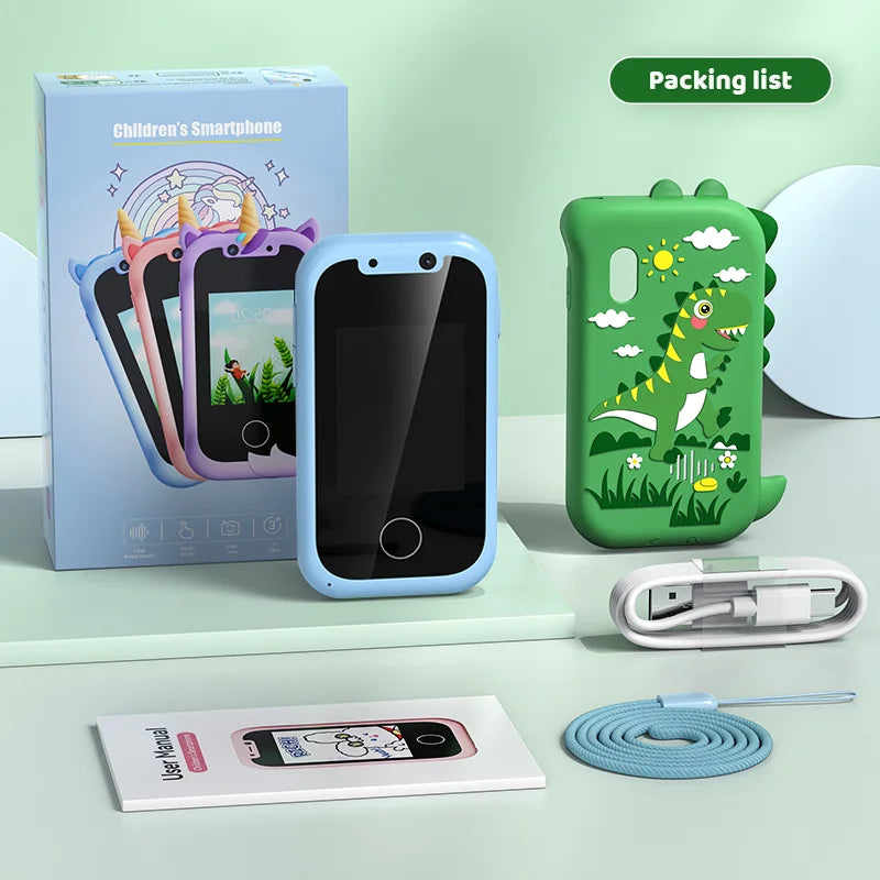 Kids Phone Gifts Toys for 3-12 Year Olds Toy Phone with Dual Camera MP3 Music Player Game Touchscreen Learning Toy Birthday Gift