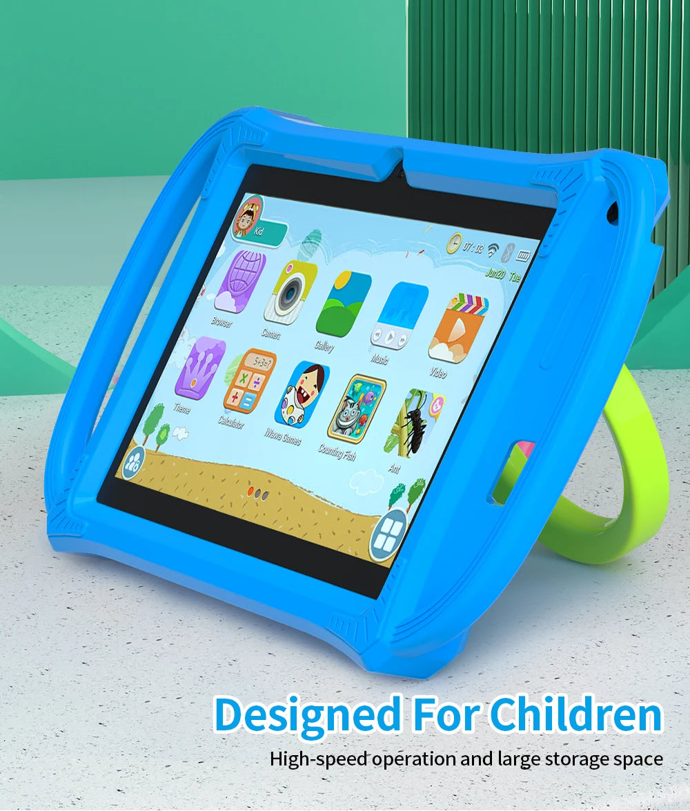 Smart Learning Tablet for Kids – 7” Android 12, 4GB+64GB, Dual Camera & Parental Control