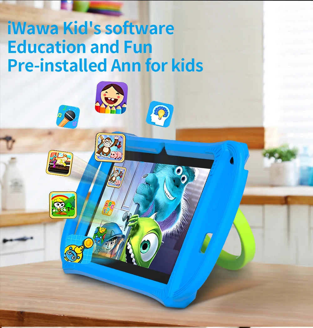 Kids Tablet 7.0 Inch  Android 12 Quad Core 4GB RAM+64GB ROM 4500mAh Dual Camera WiFi Parental Control