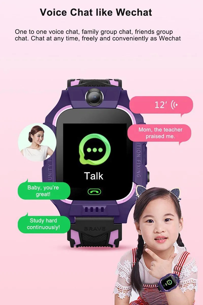 Kids smart watch, SIM card, kids smart watch, phone call, camera, voice requests, photo, boy, girl, gift, document, screen, Q19