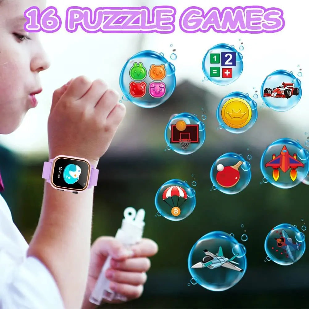 Interactive Kids Smart Watch – 16 Puzzle Games, Music, Camera, Pedometer & Calculator