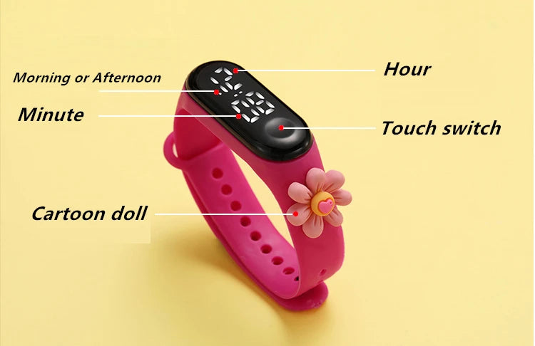 Waterproof Sports Watch for Kids Cartoon Dinosaur Unicorn Toys Children Led Digital Electronic Watch for Boys Girls Bracelet