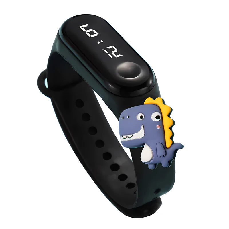 LED Digital Kids Watch – Waterproof Sports Design with Dinosaur & Unicorn