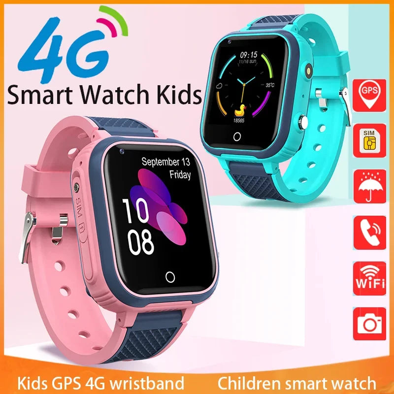 Kids 4G GPS Smartwatch – Video Calls, SOS, Camera & IP67 Waterproof Protection