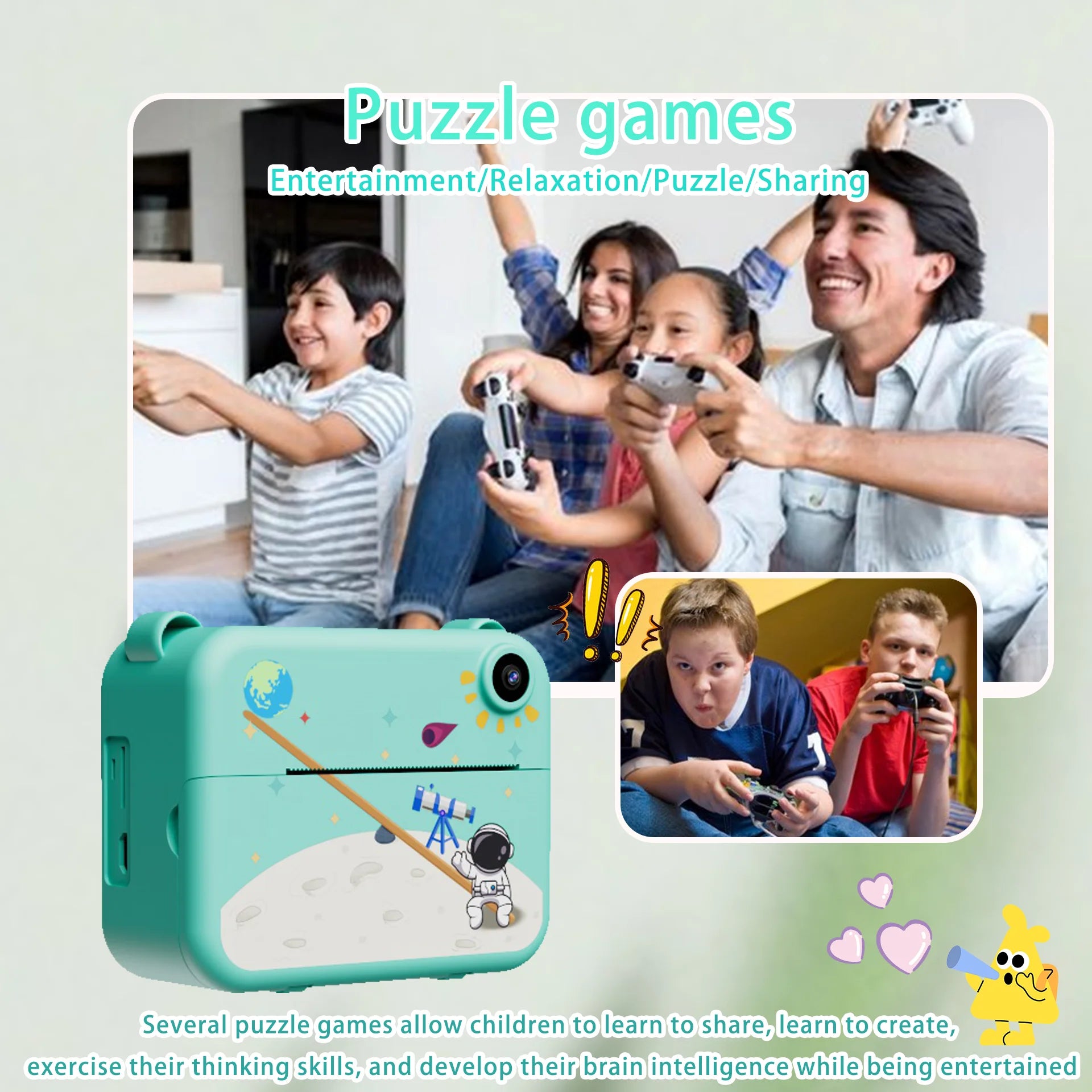 Interactive Instant Camera for Kids – Portable, Photo Printing, 3 Modes & High Quality