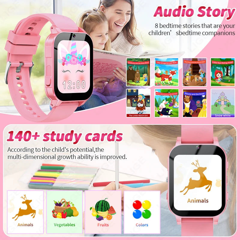 Kids Digital Smartwatch – Camera, Music & Video Player, Flashlight, Pedometer & Games